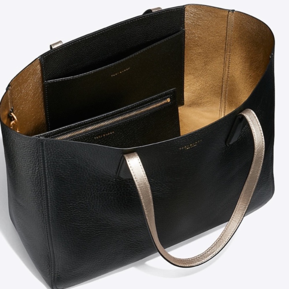 ⛔️SOLD/Authentic Tory Burch Rev.leather tote/pouch - Picture 2 of 8